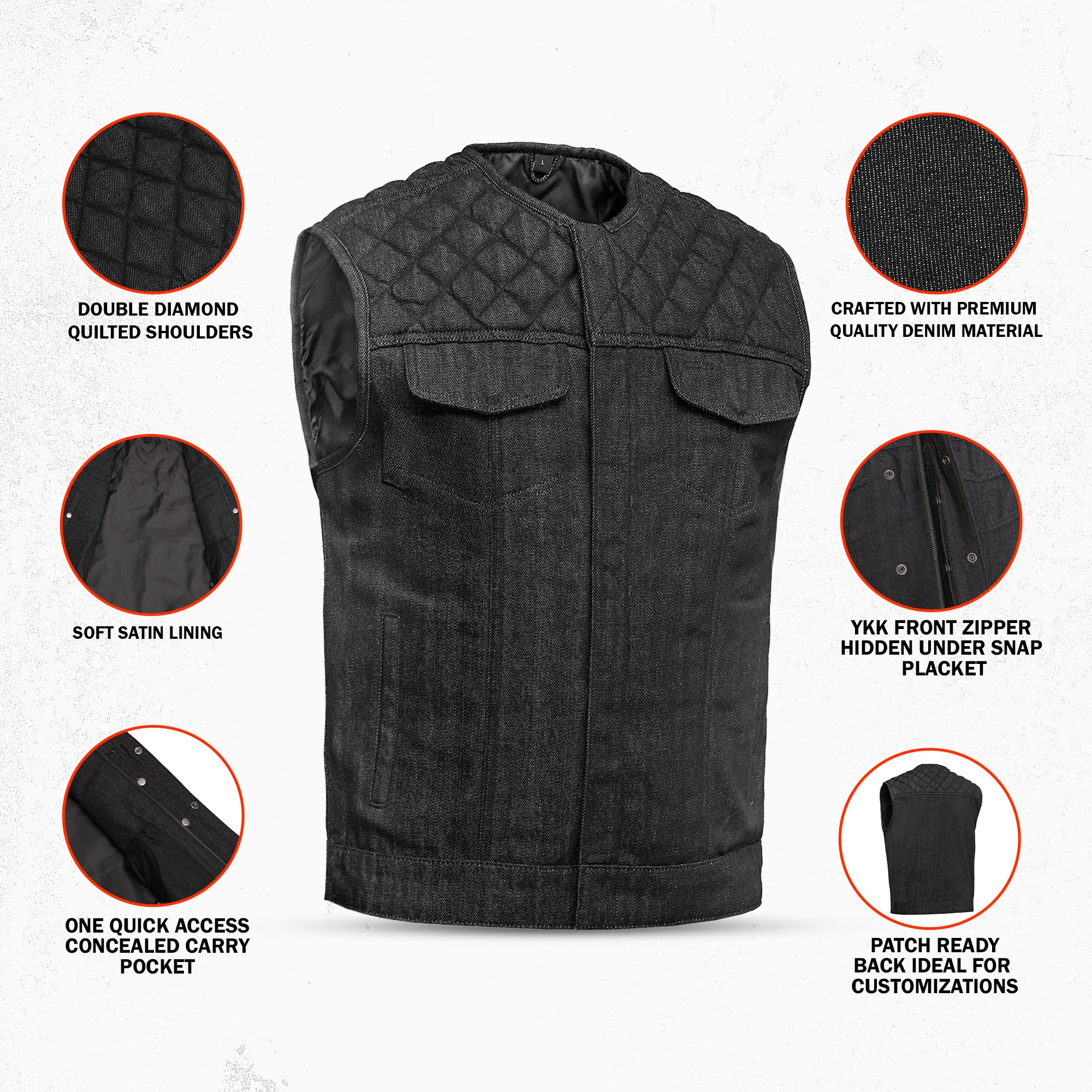 Shoveller - Men’s Motorcycle Denim Vest