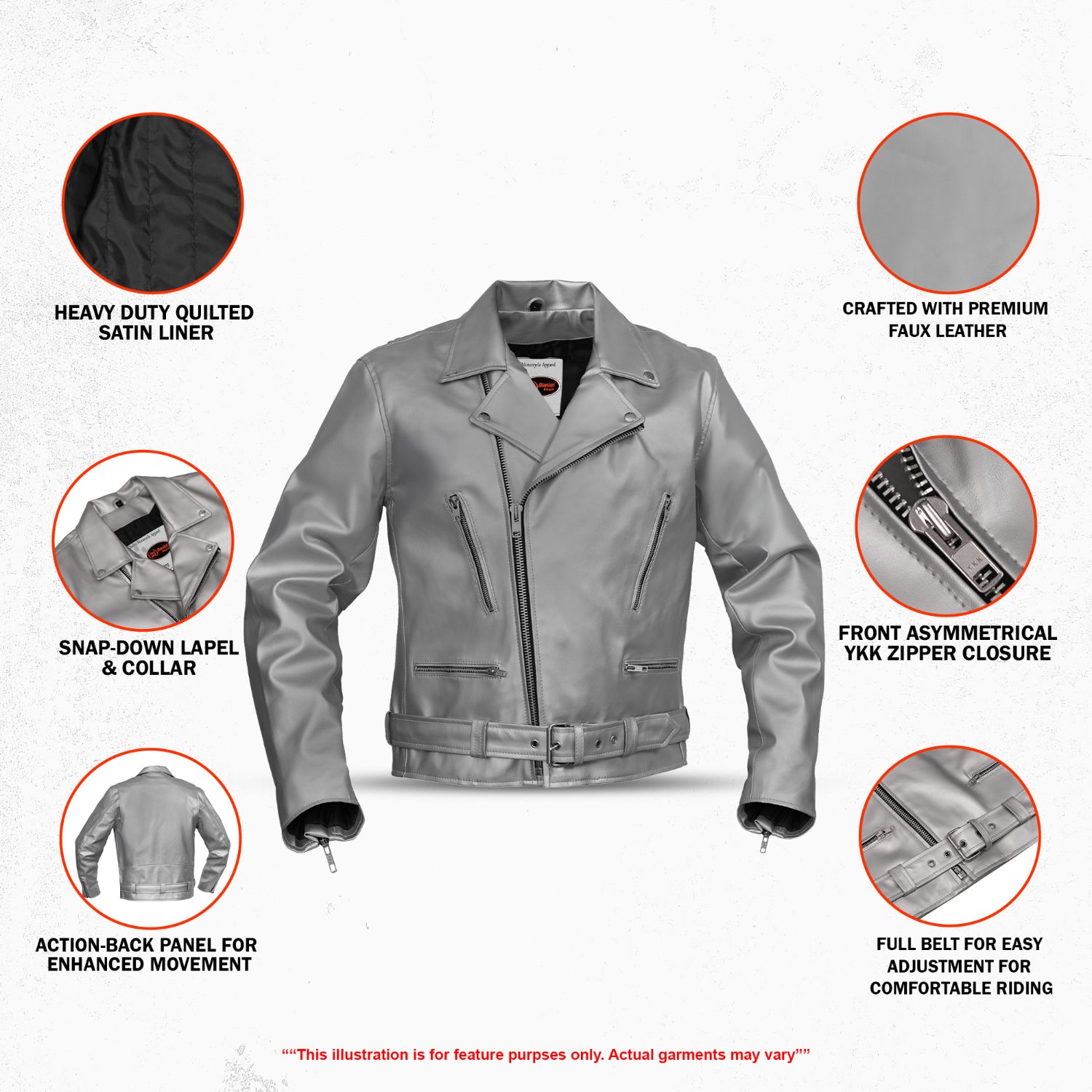 Sinister – Men’s Faux Leather Motorcycle Jacket