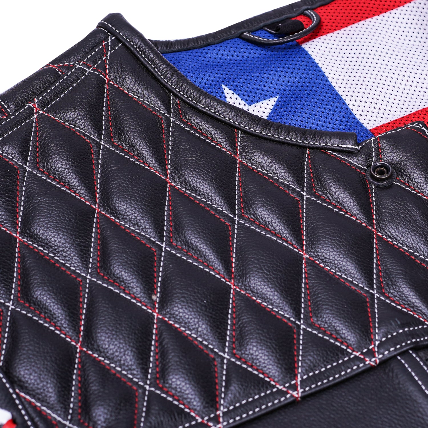Star Shield Men’s Motorcycle Leather Vest