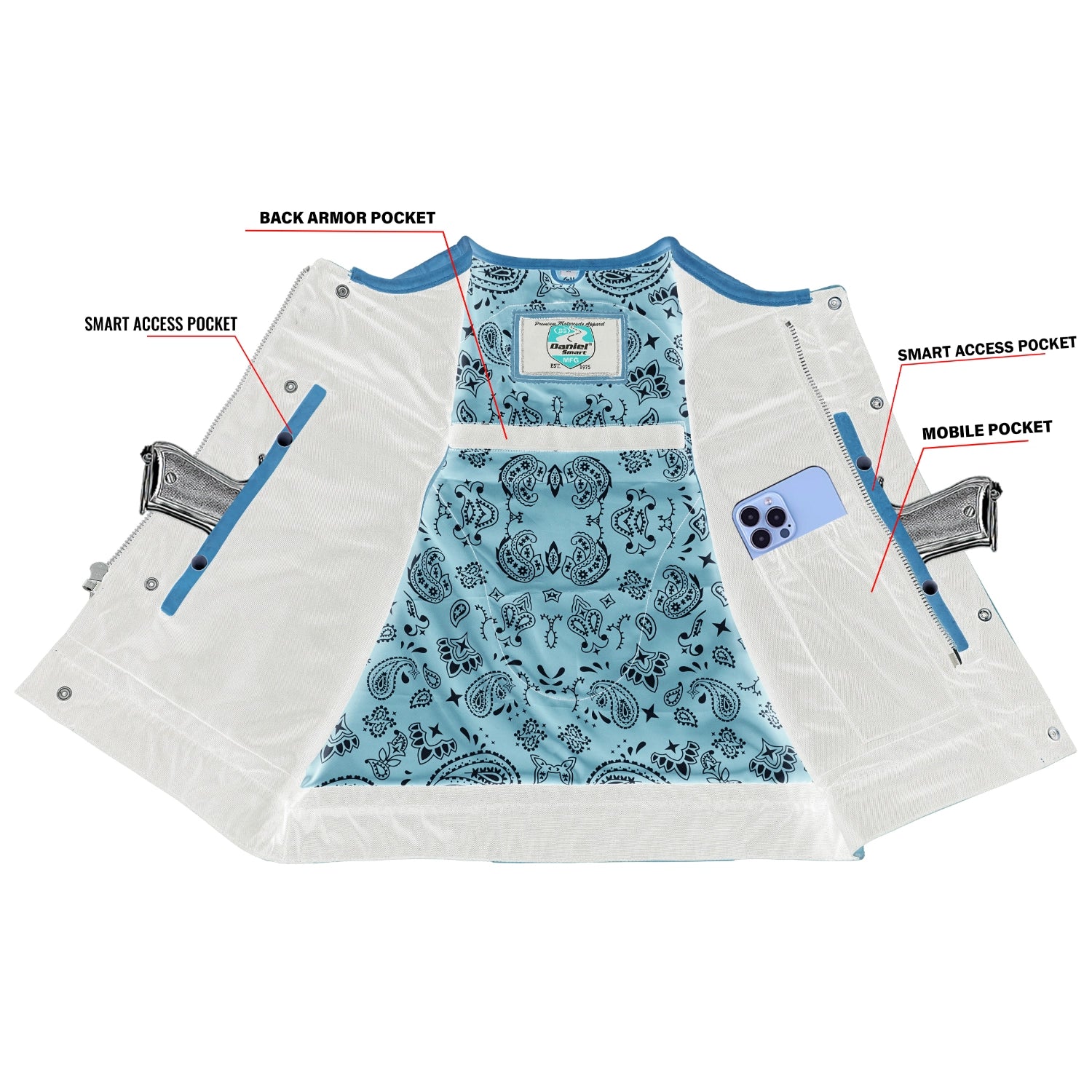 Timberline Lowcut Men’s Motorcycle Leather Vest