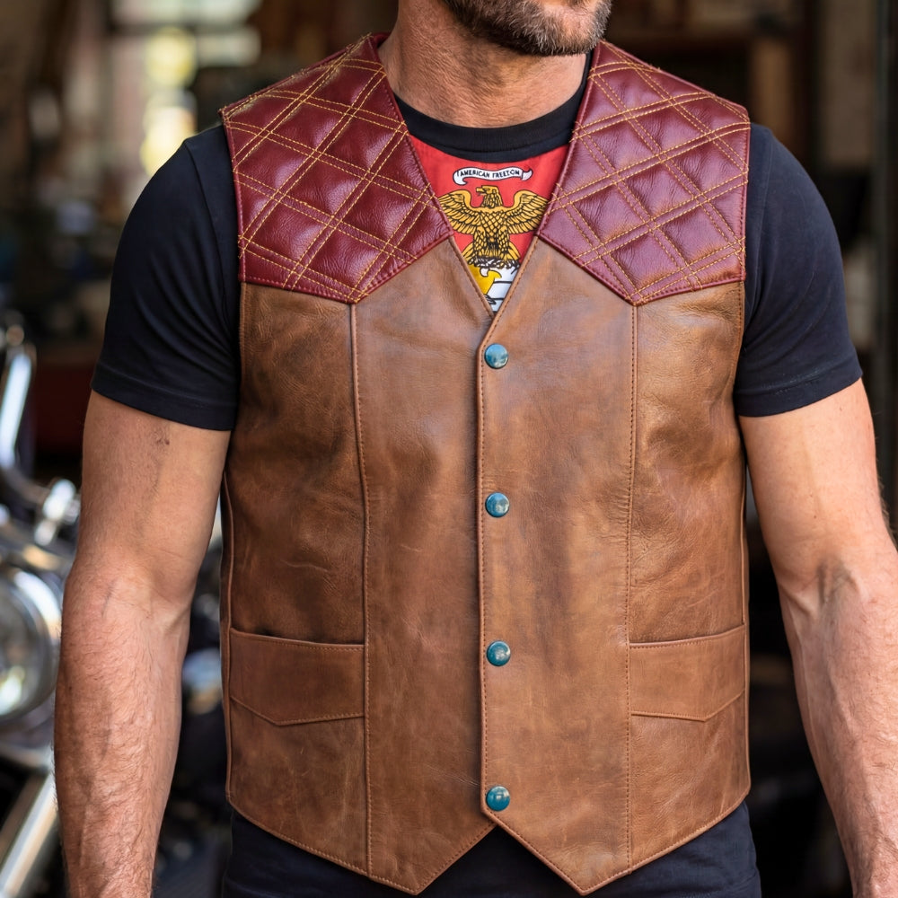 Men's Western Style Custom Motorcycle Vest