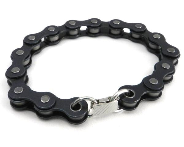 A321B Bike Chain Bracelet- Black-Bracelets-Daniel Smart Mfg - Retail