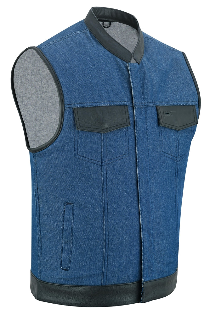 Adrenaline Men's Denim Motorcycle Vest