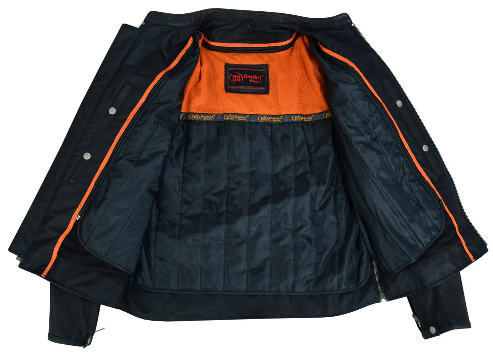 Asphalt - Men's Leather Motorcycle Jacket-Mens Leather Motorcycle Jackets-Daniel Smart Mfg - Retail