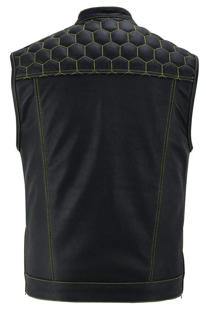Auric - Men's Motorcycle Leather Vest-Mens Leather Vests-Daniel Smart Mfg - Retail