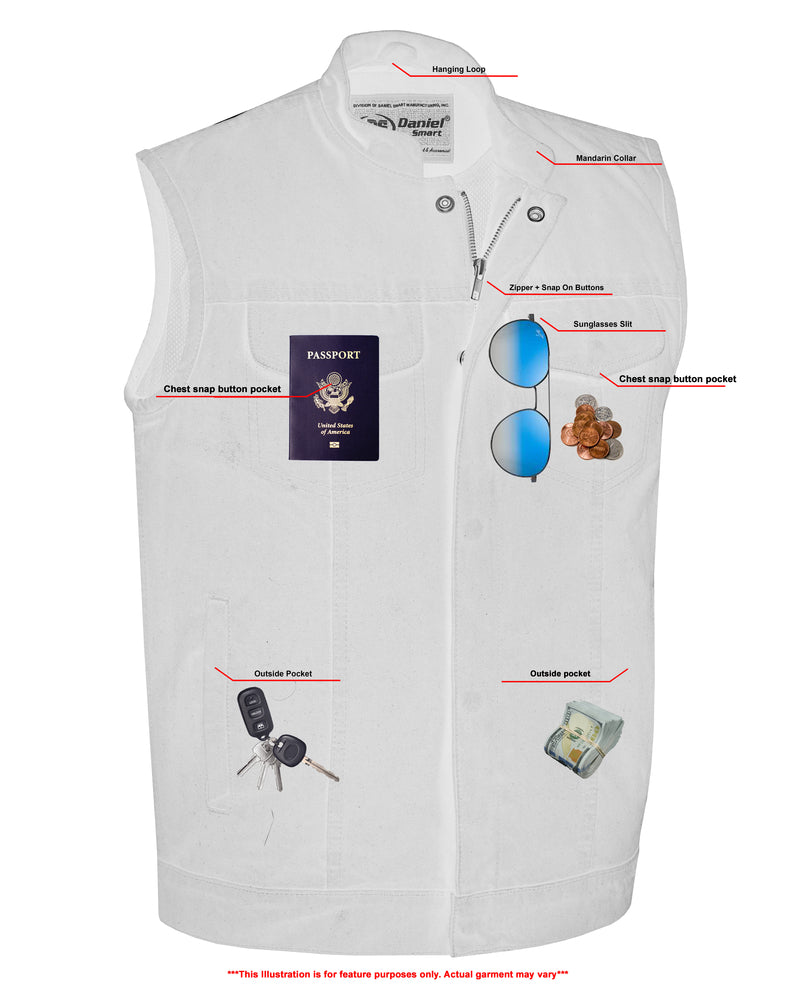 Axel - Motorcycle Denim Vest-Mens Denim Vests-Daniel Smart Mfg - Retail