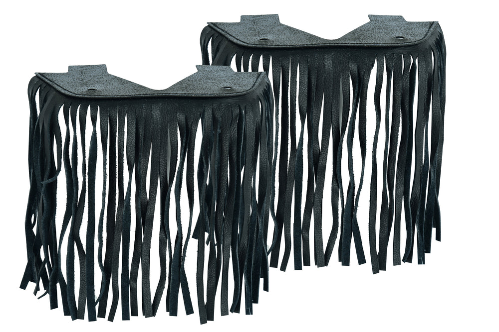B1004 Black Leather Floor Boards with Fringe - Small-Lever Covers & Floor Boards-Daniel Smart Mfg - Retail