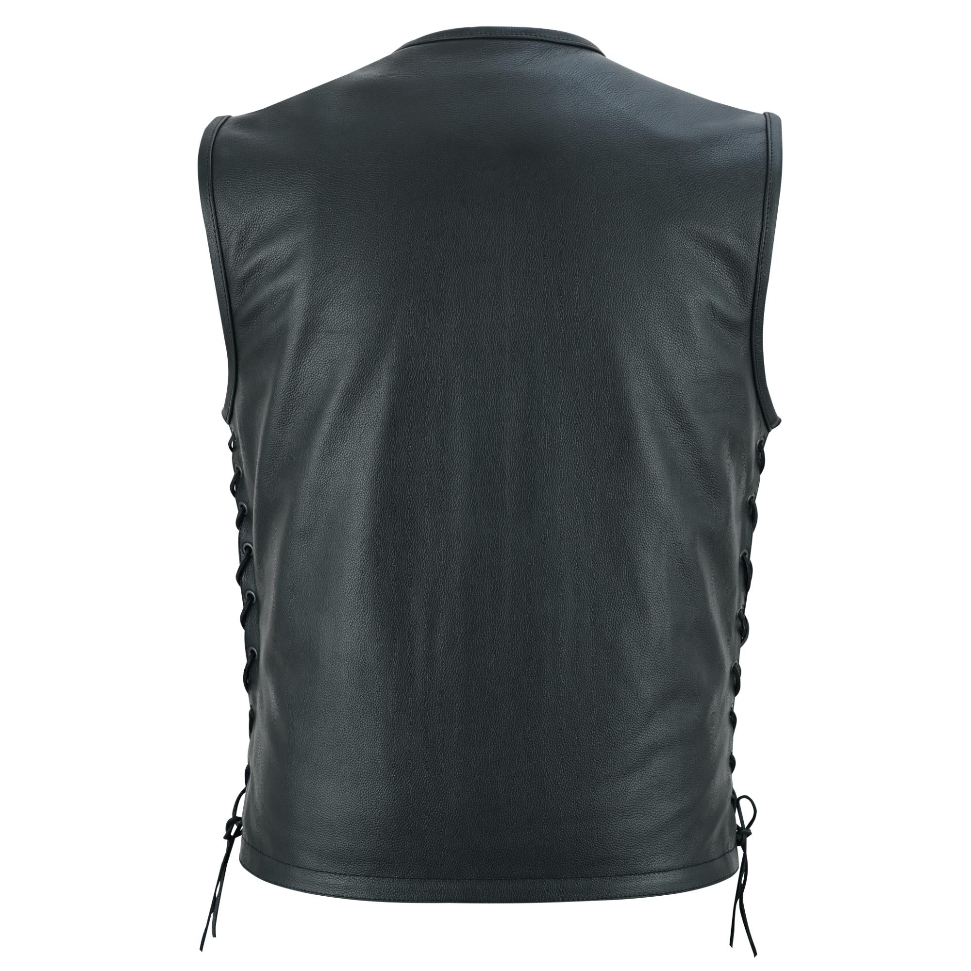 Bandit - Men's Motorcycle Leather Vest-Mens Leather Vests-Daniel Smart Mfg - Retail