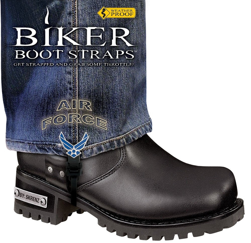 BBS/AF6 Weather Proof- Boot Straps- Air Force- 6 Inch-Biker Boot Straps-Daniel Smart Mfg - Retail
