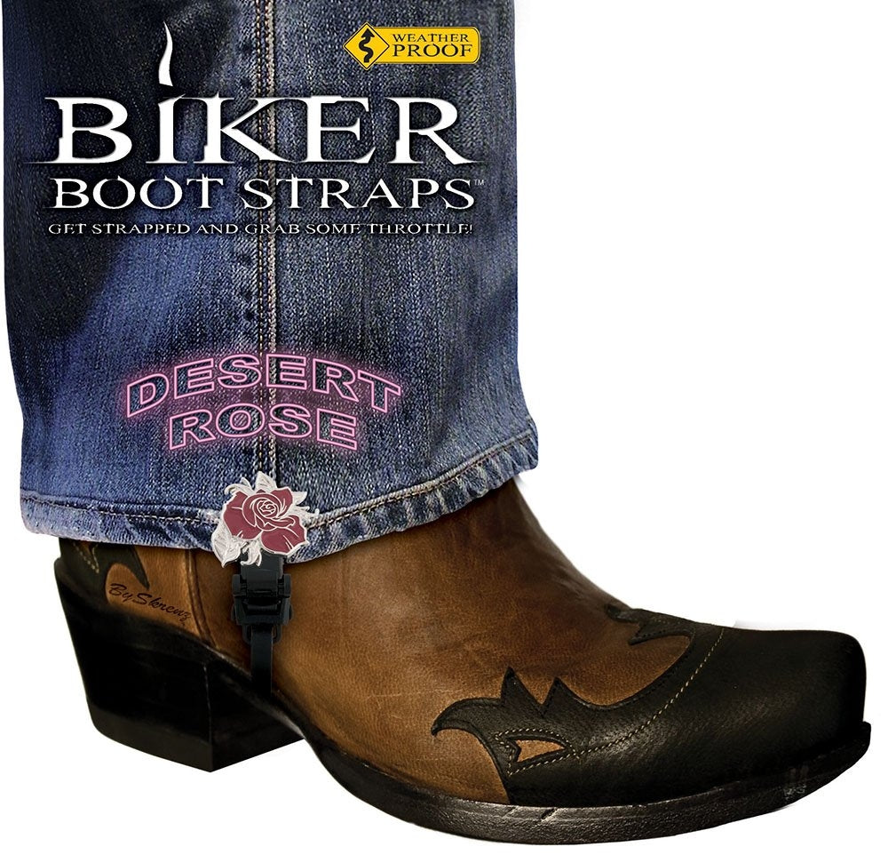 BBS/DR4 Weather Proof- Boot Straps- Desert Rose- 4 Inch-Biker Boot Straps-Daniel Smart Mfg - Retail