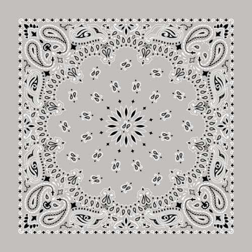 BD2502 Bandana Paisley Silver-Bandanas-Daniel Smart Mfg - Retail