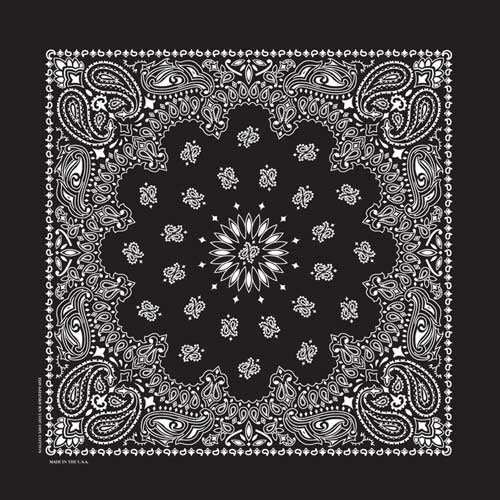 BD2503 Bandana Paisley Black-Bandanas-Daniel Smart Mfg - Retail