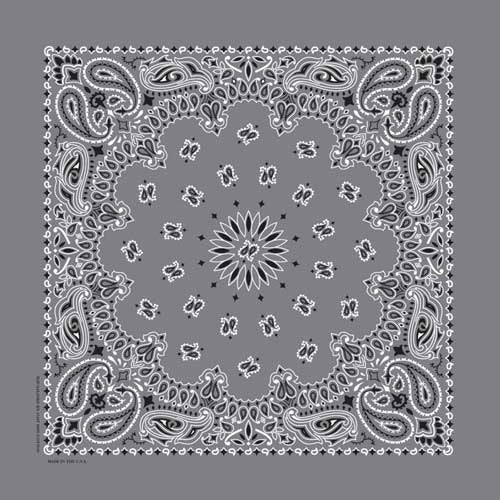 BD2505 Bandana Paisley Charcoal-Bandanas-Daniel Smart Mfg - Retail