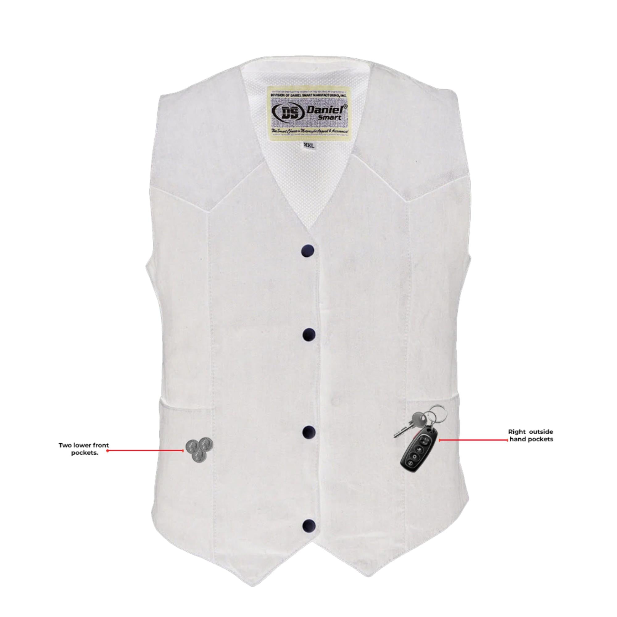 Beatrix - Women's Denim Vest-Womens Denim Vests-Daniel Smart Mfg - Retail