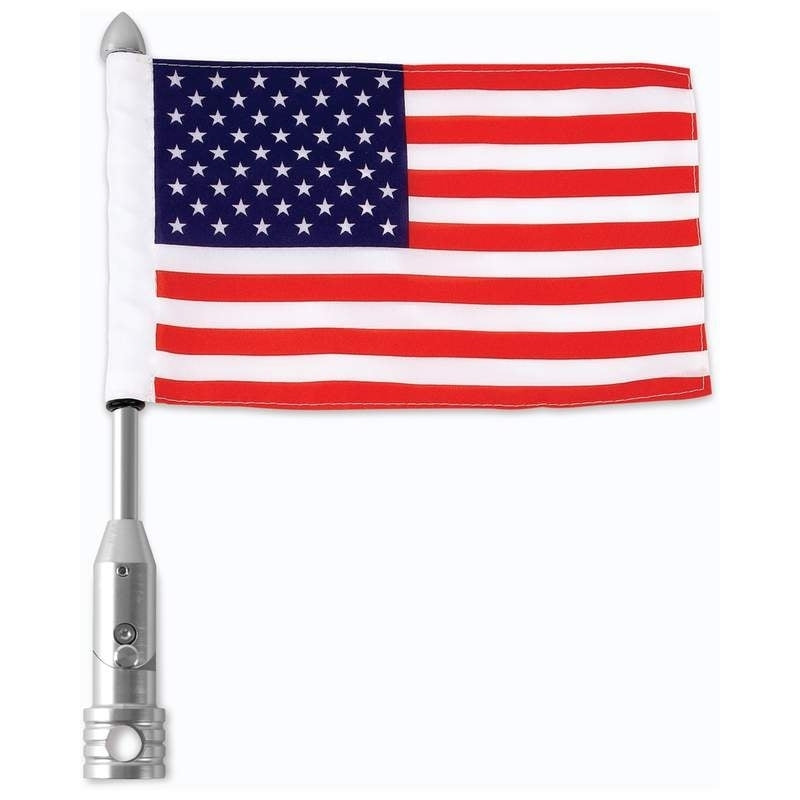 BKFLGPL18 MC 18IN Flagpole + USA Flag-Motorcycle Mounts-Daniel Smart Mfg - Retail