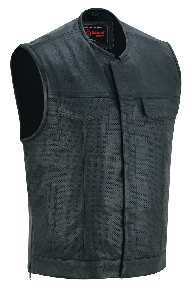Blackbird - Men's Motorcycle Leather Vest-Mens Leather Vests-Daniel Smart Mfg - Retail