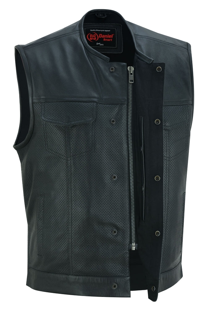 Blackbird - Men's Motorcycle Leather Vest-Mens Leather Vests-Daniel Smart Mfg - Retail
