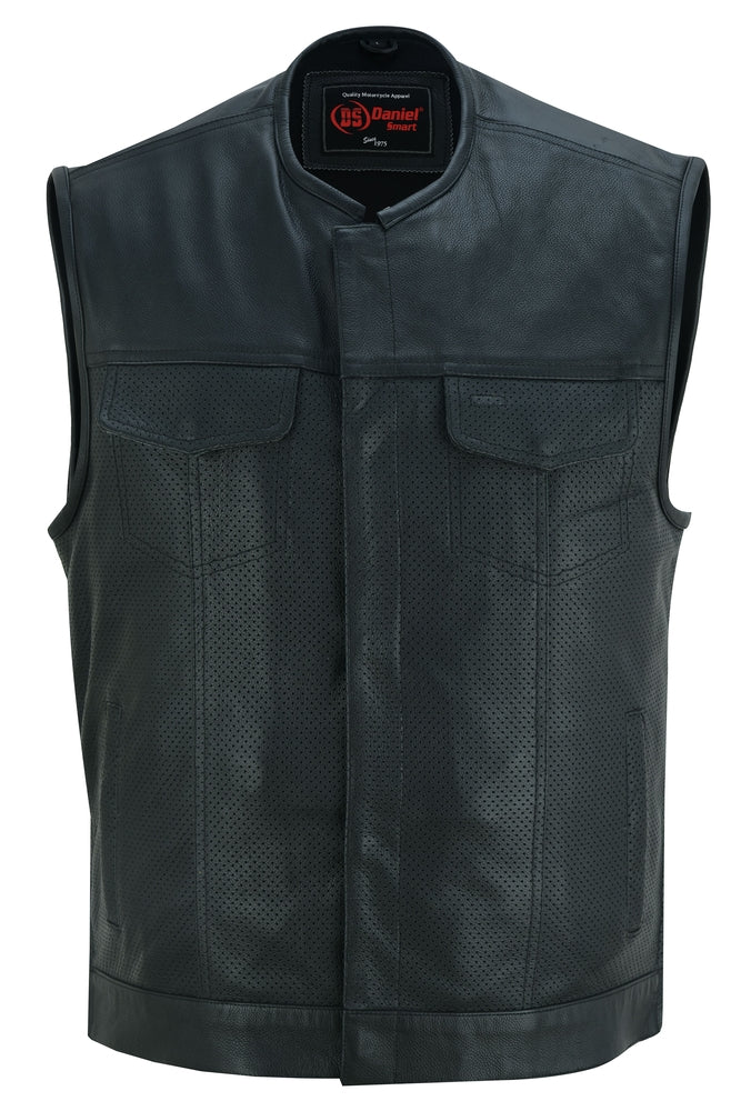 Blackbird - Men's Motorcycle Leather Vest-Mens Leather Vests-Daniel Smart Mfg - Retail