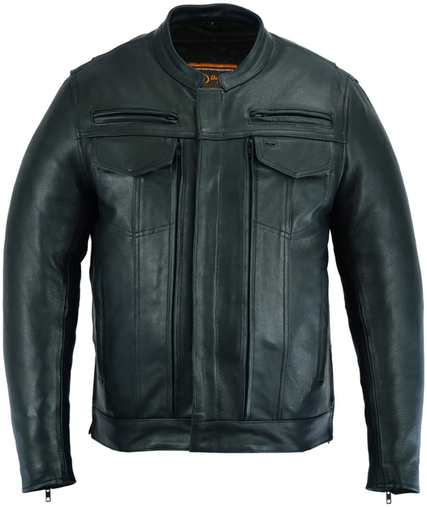 Blaze Runner - Men's Leather Motorcycle Jacket-Mens Leather Motorcycle Jackets-Daniel Smart Mfg - Retail