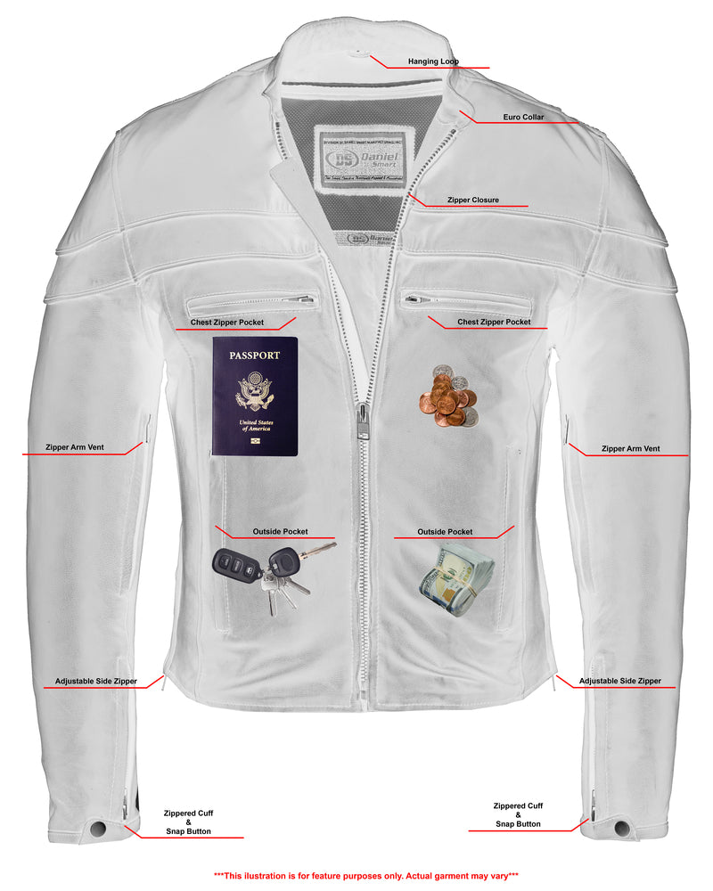 Blizzard - Men's Leather Motorcycle Jacket-Mens Leather Motorcycle Jackets-Daniel Smart Mfg - Retail