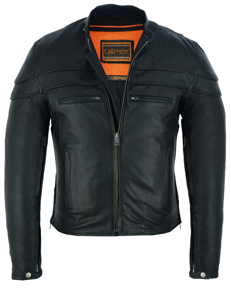 Blizzard - Men's Leather Motorcycle Jacket-Mens Leather Motorcycle Jackets-Daniel Smart Mfg - Retail