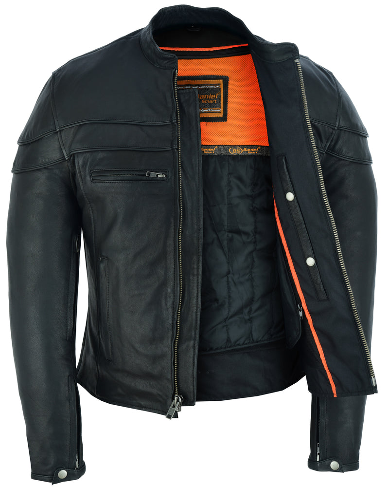 Blizzard - Men's Leather Motorcycle Jacket-Mens Leather Motorcycle Jackets-Daniel Smart Mfg - Retail
