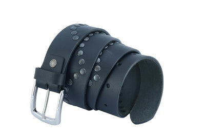 BLT2014 Super Cool Curved Pattern Studded Leather Belt-Belts-Daniel Smart Mfg - Retail