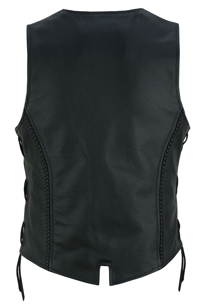 Braid - Women's Leather Vest-Womens Leather Vests-Daniel Smart Mfg - Retail