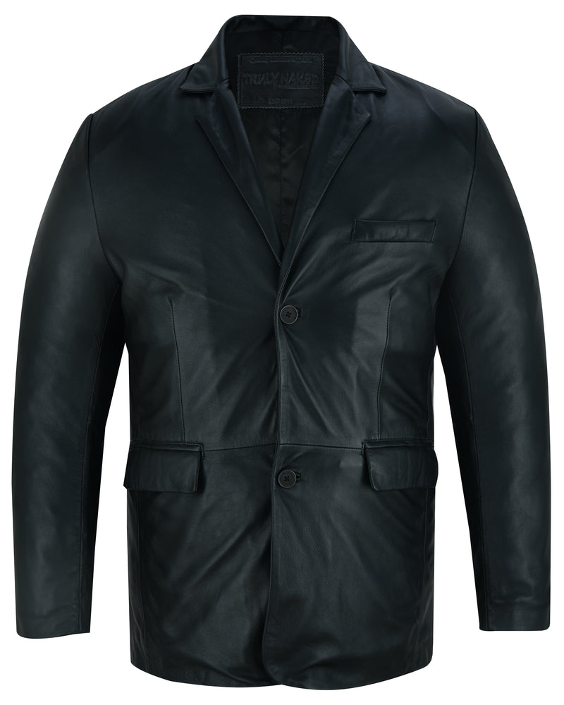 Breeze Rider Men's Motorcycle Leather Blazer - Main Image
