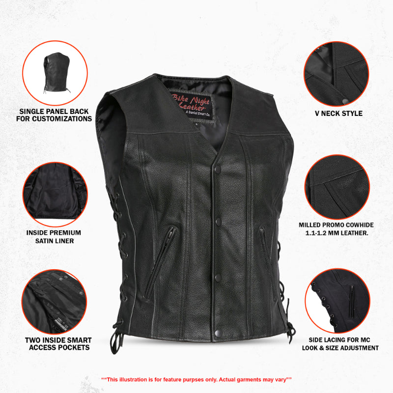 Her Miles Women's Leather Motorcycle Vest