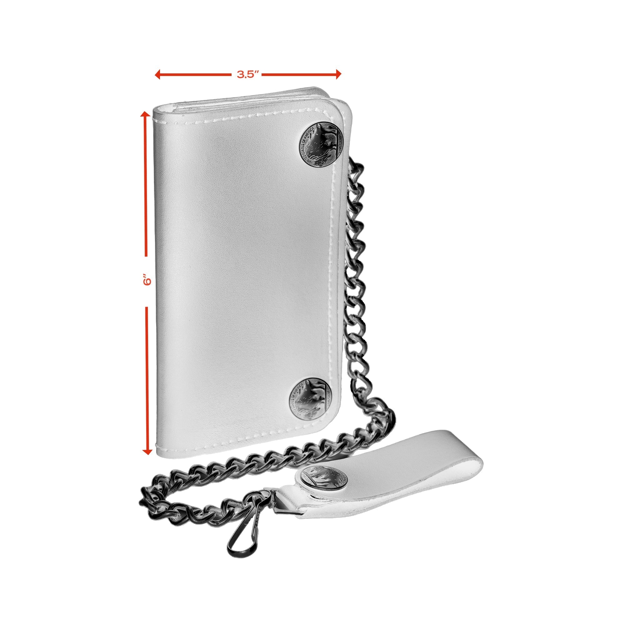 BWC232 Buffalo Nickel Snap Black Leather Long Bi-Fold Biker Wallet-wallets-Daniel Smart Mfg - Retail