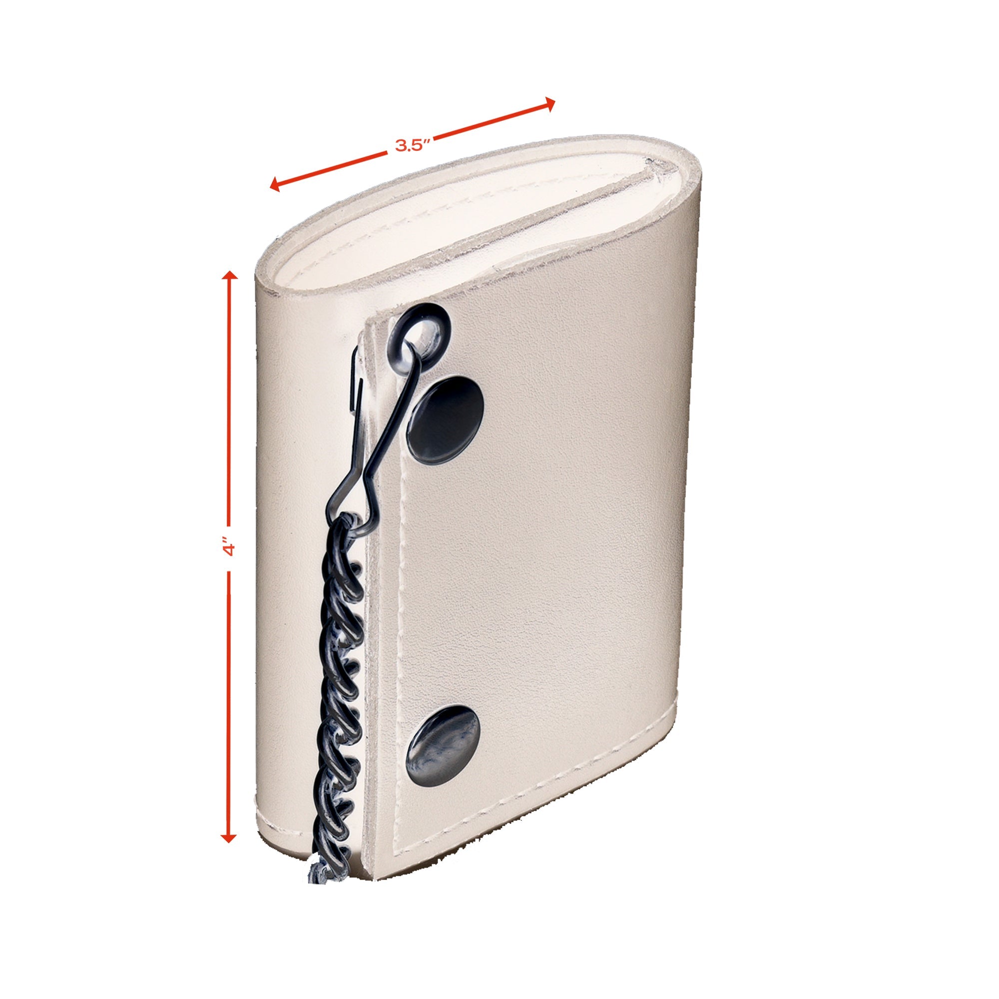 BWC235 Black Tri-Fold Genuine Leather Wallet with Chain-wallets-Daniel Smart Mfg - Retail