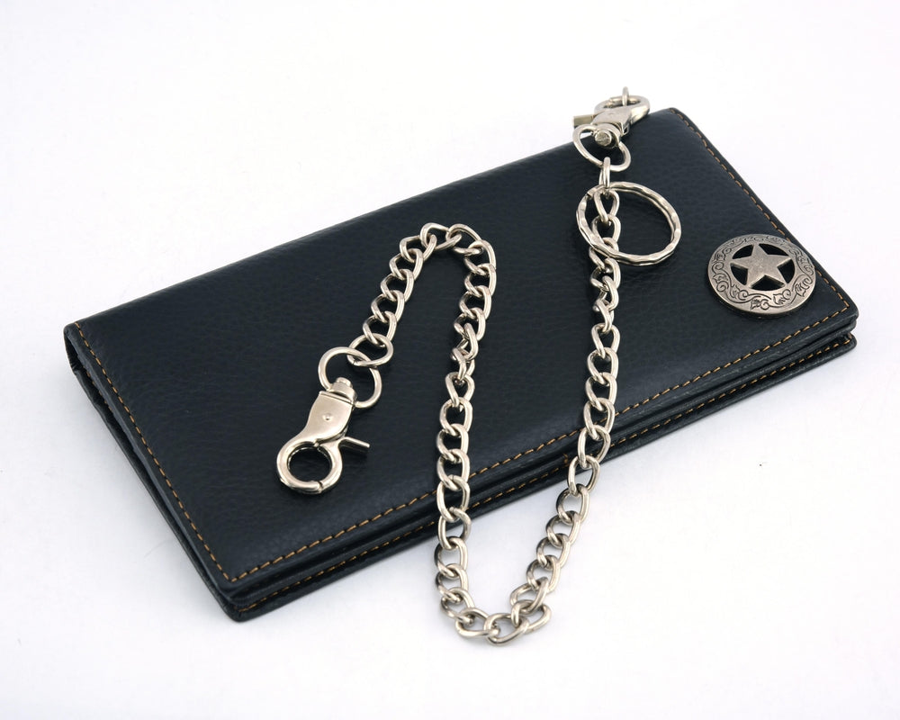 BWC236 Black Texas Star Concho Leather Wallet-wallets-Daniel Smart Mfg - Retail