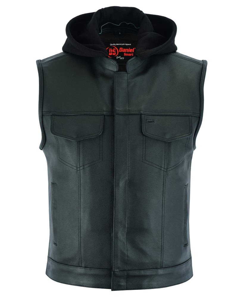 Cole - Men's Motorcycle Leather Vest-Mens Leather Vests-Daniel Smart Mfg - Retail