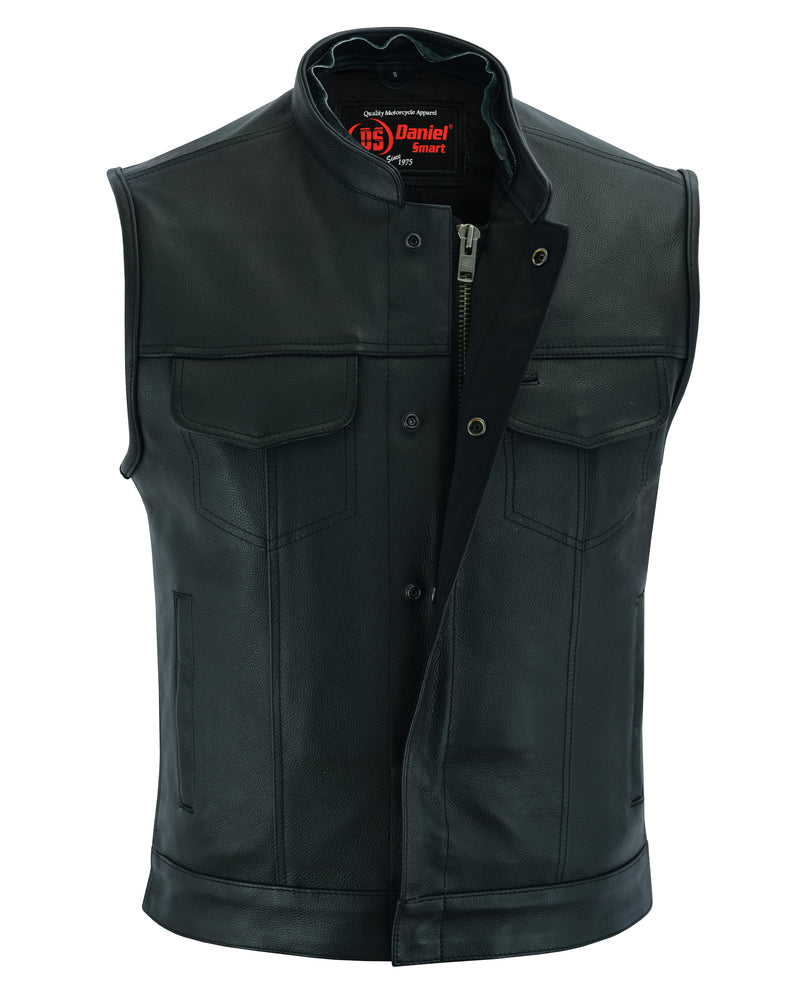 Cole - Men's Motorcycle Leather Vest-Mens Leather Vests-Daniel Smart Mfg - Retail