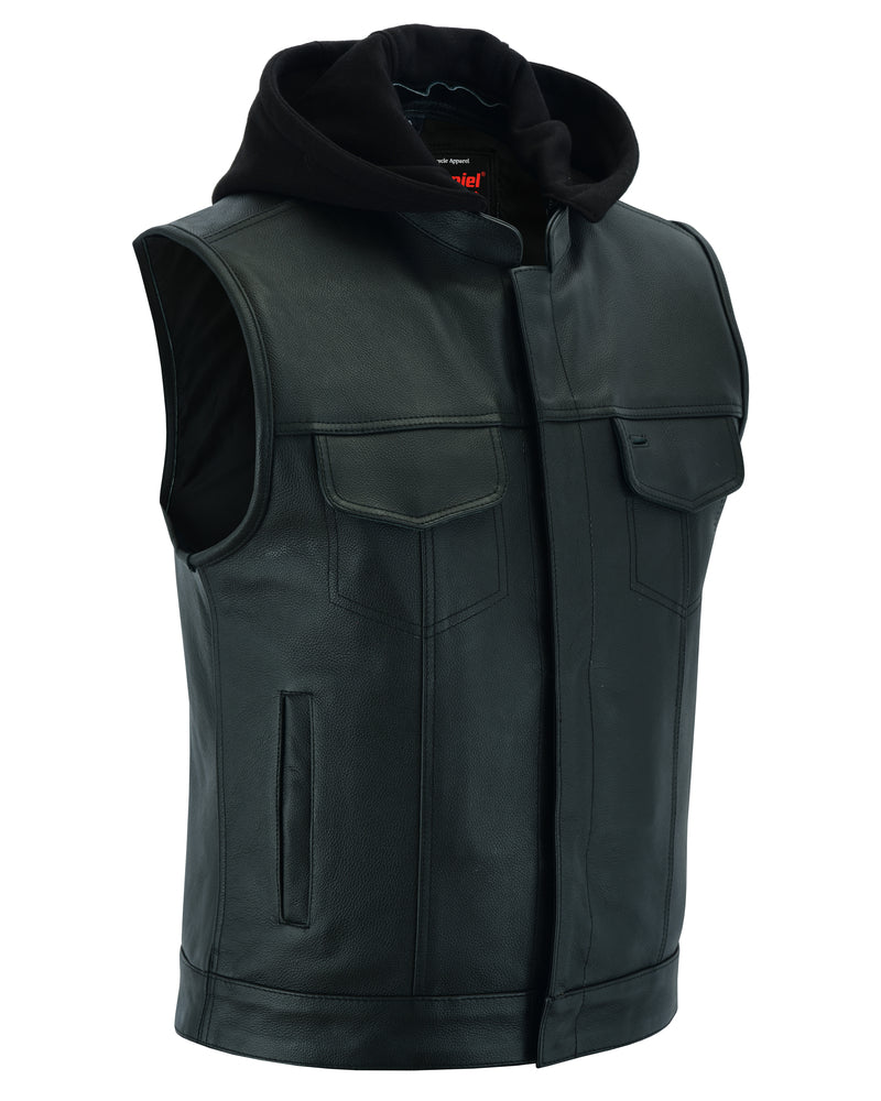 Cole - Men's Motorcycle Leather Vest-Mens Leather Vests-Daniel Smart Mfg - Retail