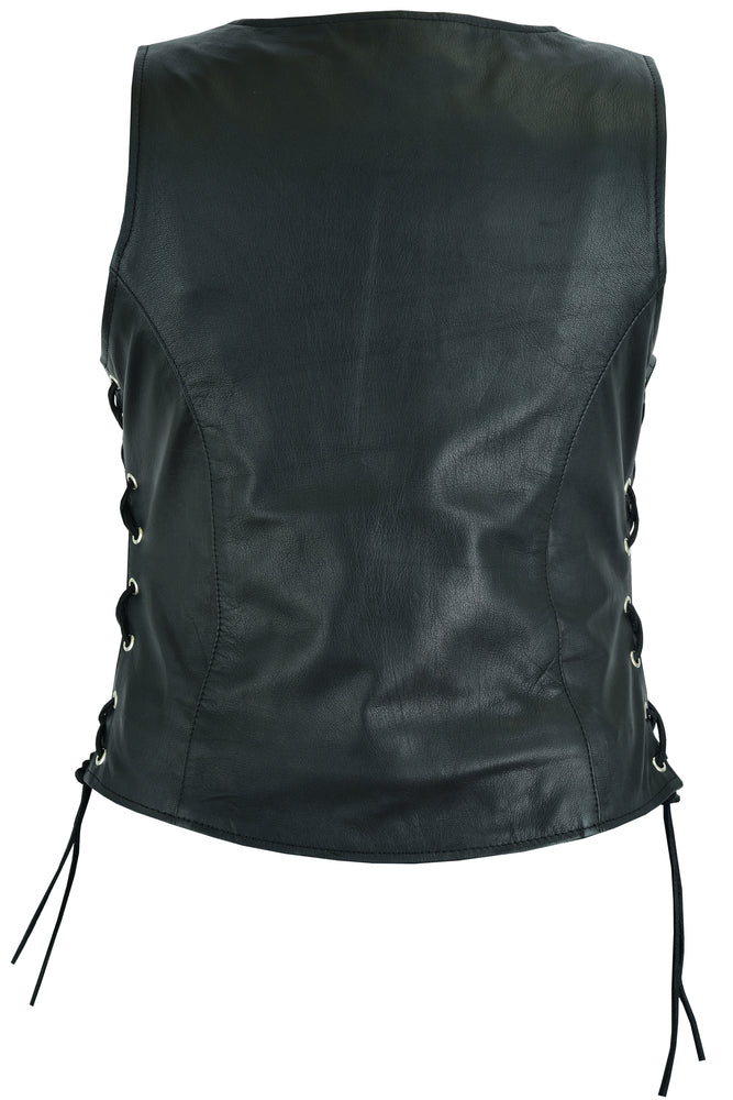 Contour - Women's Leather Vest-Womens Leather Vests-Daniel Smart Mfg - Retail