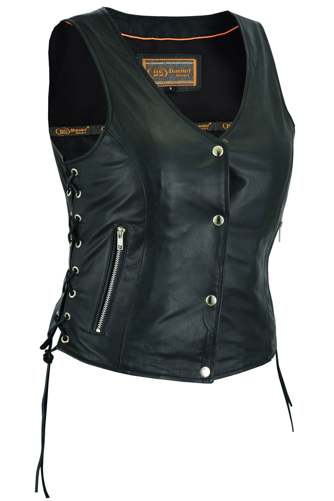 Contour - Women's Leather Vest-Womens Leather Vests-Daniel Smart Mfg - Retail