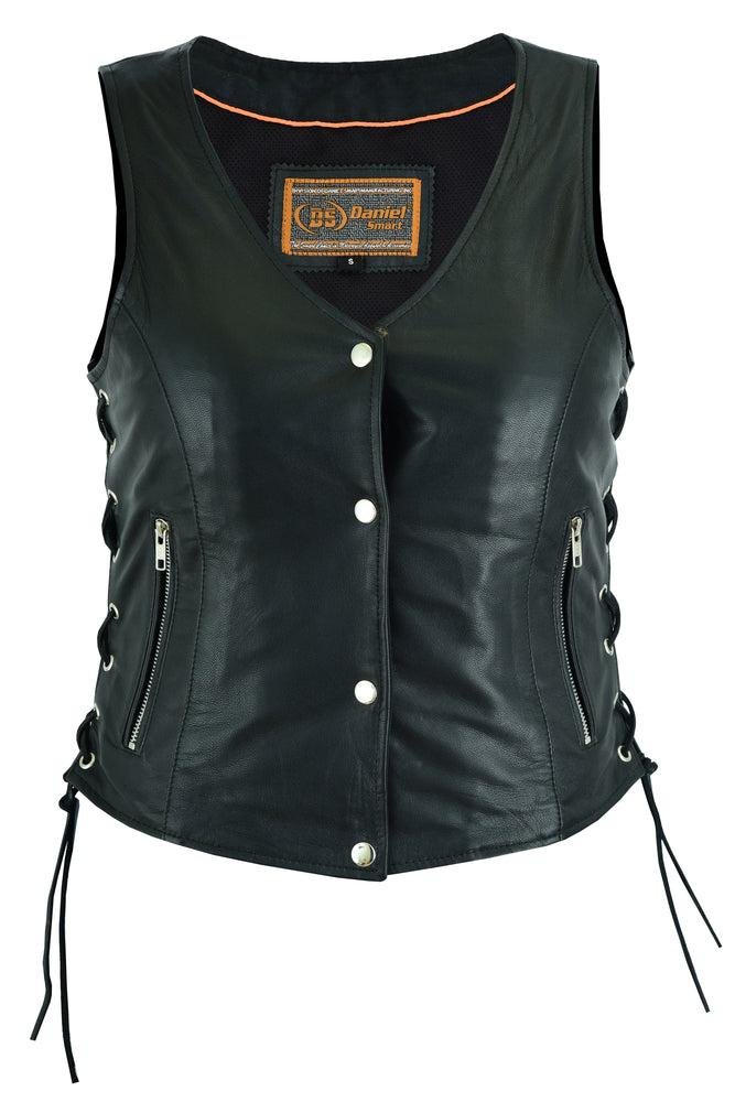 Contour - Women's Leather Vest-Womens Leather Vests-Daniel Smart Mfg - Retail