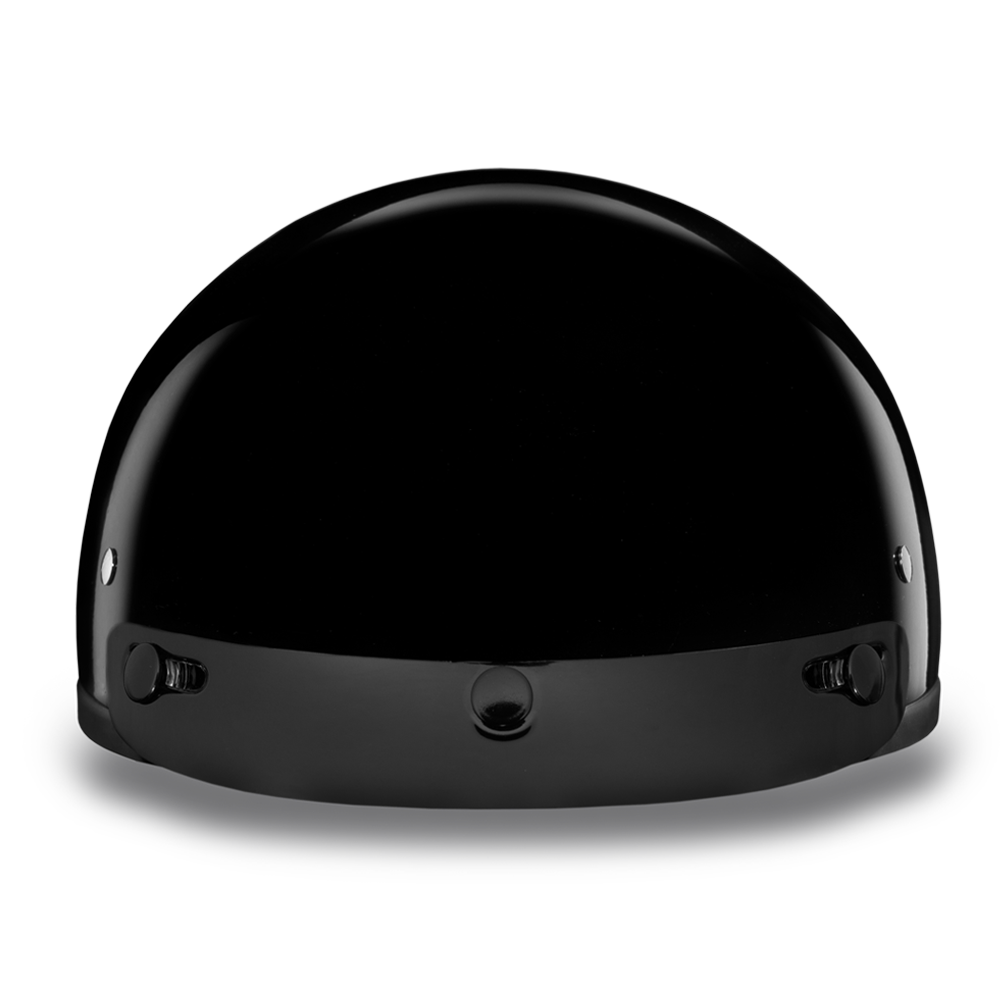 D1-A D.O.T. DAYTONA SKULL CAP- HI-GLOSS BLACK-1/2 Shell Helmets-Daniel Smart Mfg - Retail