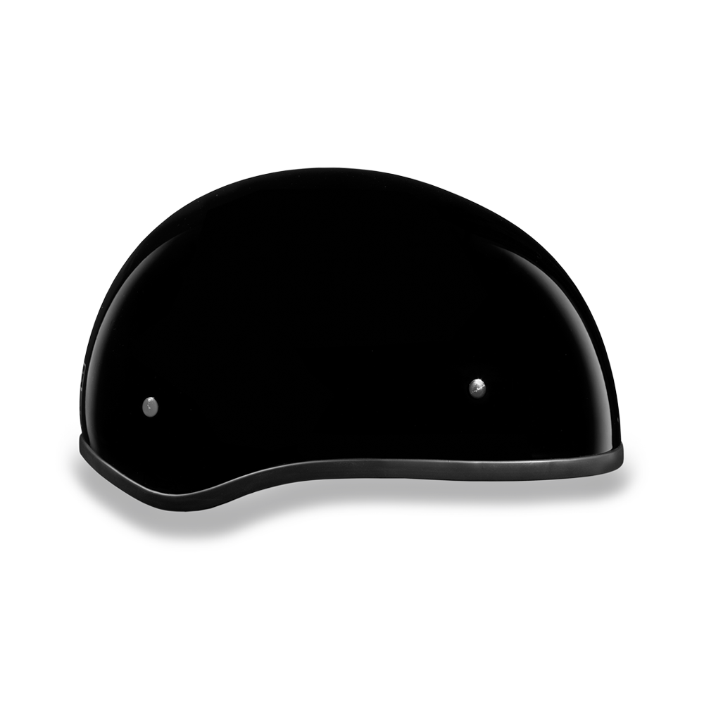 D1-ANS D.O.T. DAYTONA SKULL CAP W/O VISOR - HI-GLOSS BLACK-1/2 Shell Helmets-Daniel Smart Mfg - Retail