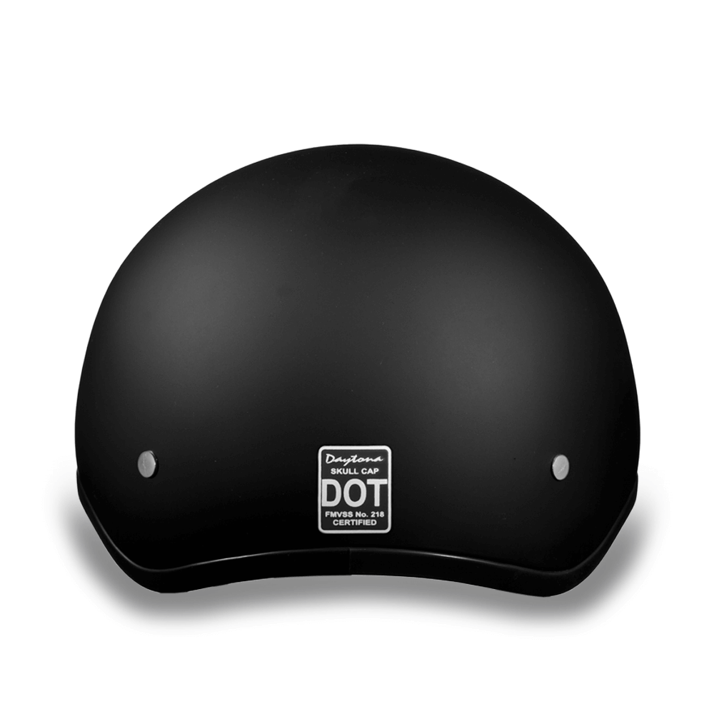 D1-B D.O.T. DAYTONA SKULL CAP - DULL BLACK-1/2 Shell Helmets-Daniel Smart Mfg - Retail