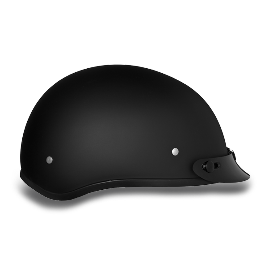 D1-B D.O.T. DAYTONA SKULL CAP - DULL BLACK-1/2 Shell Helmets-Daniel Smart Mfg - Retail