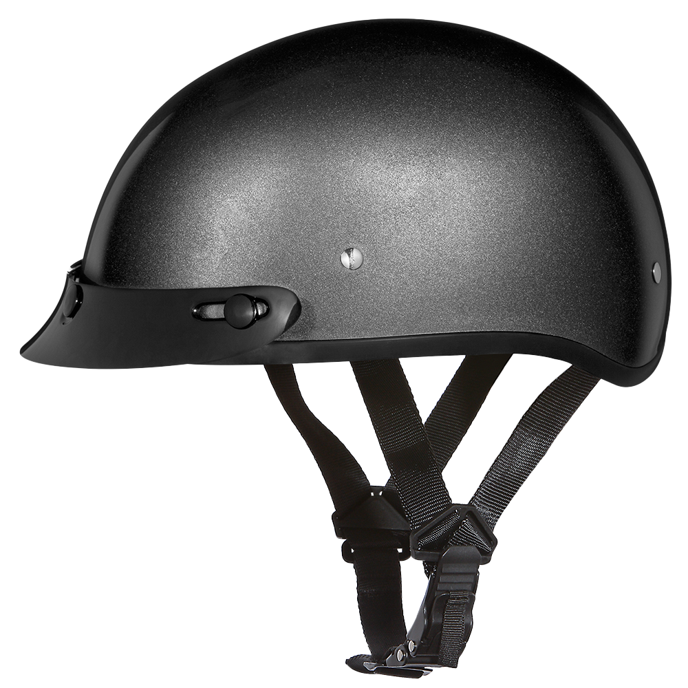 Daytona Helmets Half Skull Cap Motorcycle Helmet – DOT Approved [Gun Metal Grey Metallic] [M]
