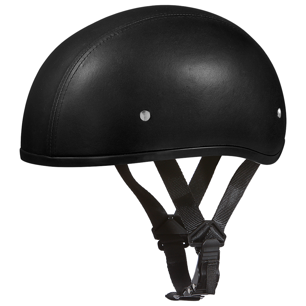 D.O.T. Daytona Skull Cap W/O Visor- Leather Covered XL