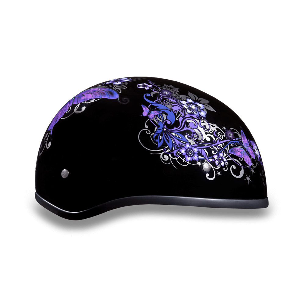 D6-B D.O.T. DAYTONA SKULL CAP - W/ BUTTERFLY-1/2 Shell Helmets-Daniel Smart Mfg - Retail
