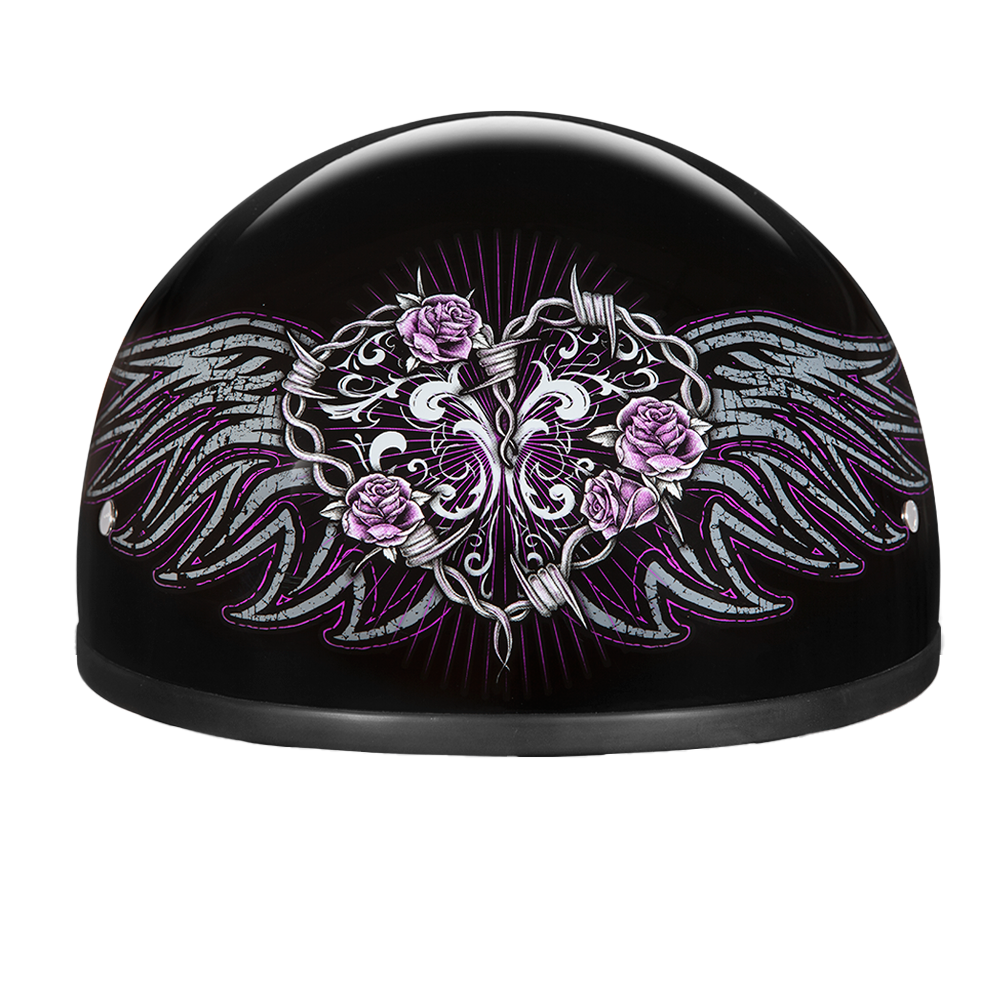 Daytona Barbed Wire Heart Skull Cap Half Helmet