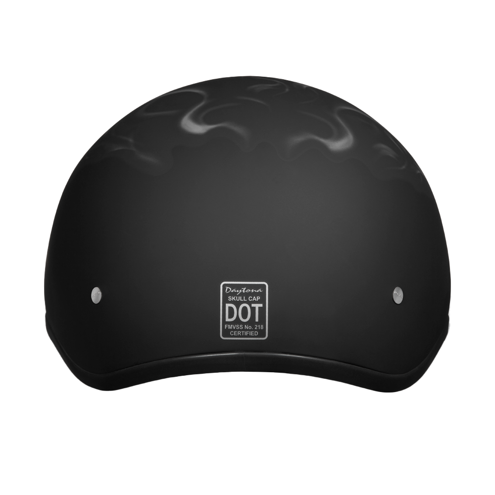 DOT Approved Daytona Motorcycle Half Face Helmet - Skull Cap Graphics for Men & Women, Scooters, ATVs, UTVs & Choppers - W/ Pistons Skull