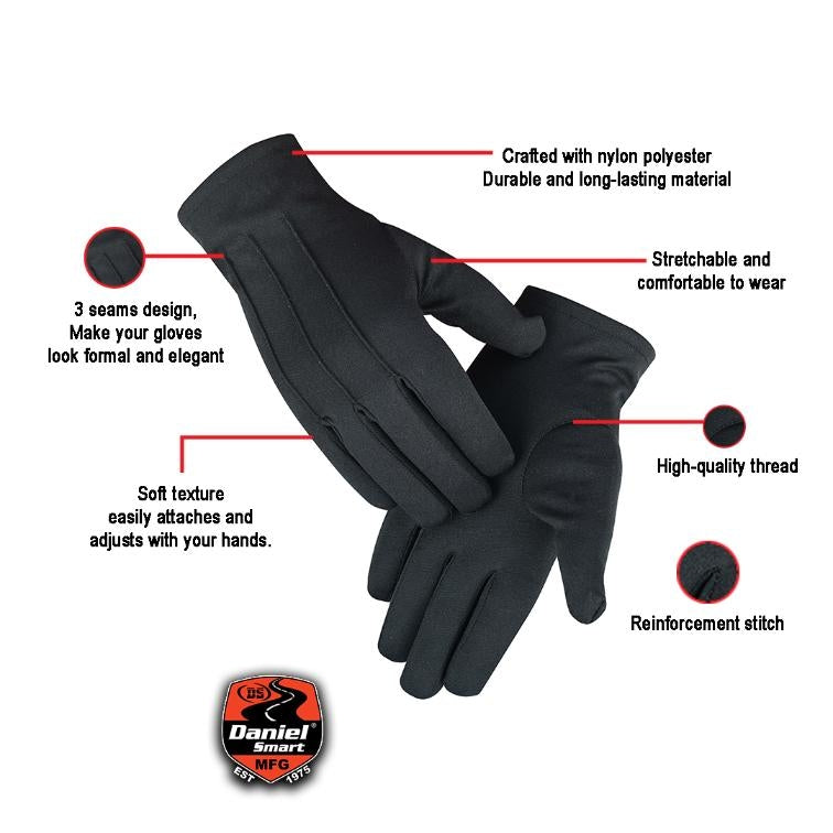Daniel Smart's Black Formal Tuxedo and Police Gloves are the essence-Safety Gloves-Daniel Smart Mfg - Retail