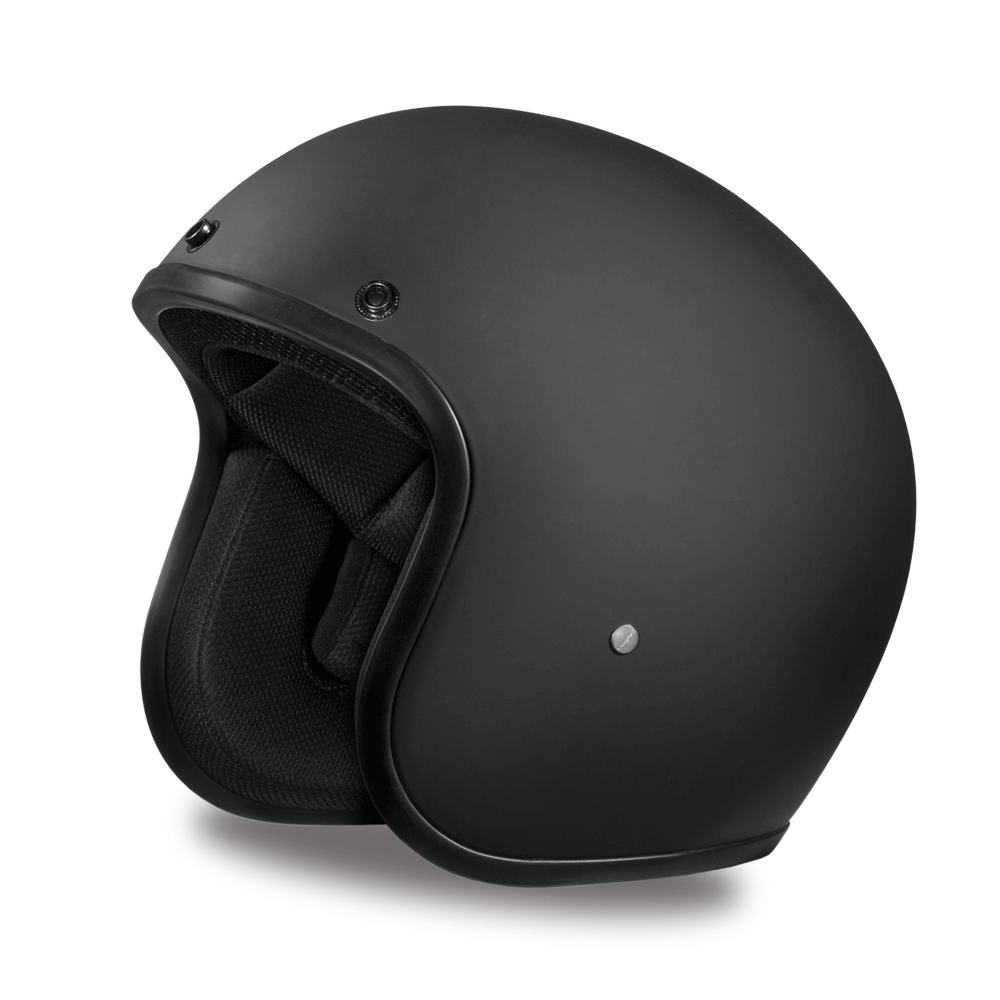 DC1-B D.O.T. DAYTONA CRUISER - DULL BLACK-3/4 Shell Helmets-Daniel Smart Mfg - Retail